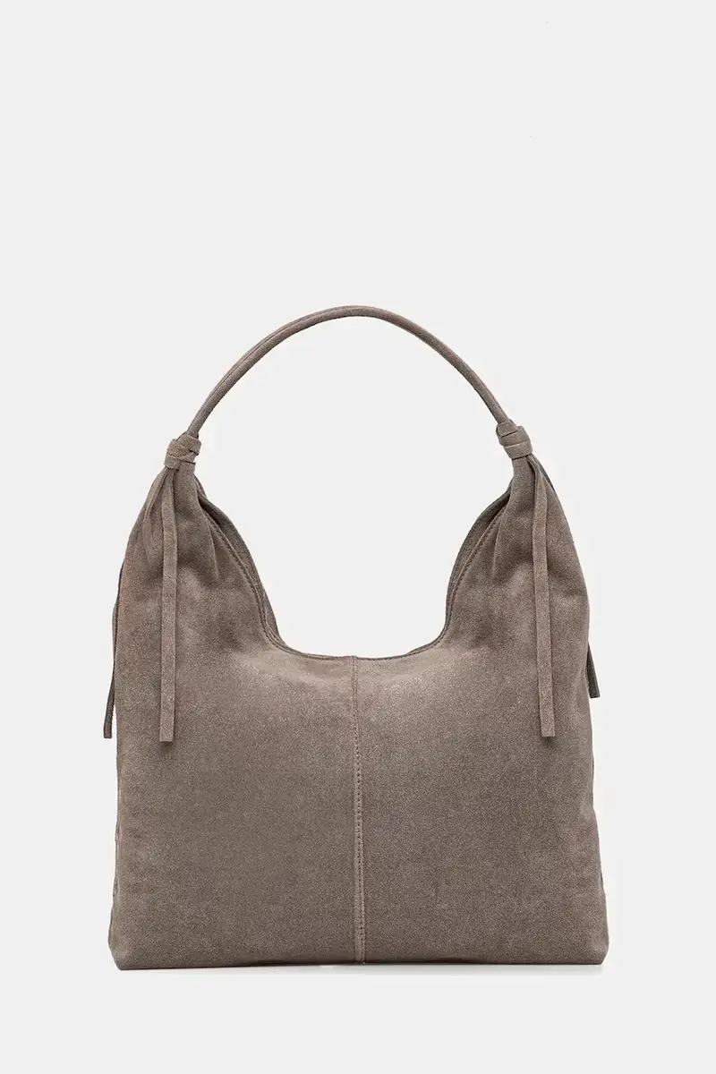 borsa in pelle scamosciata Beige