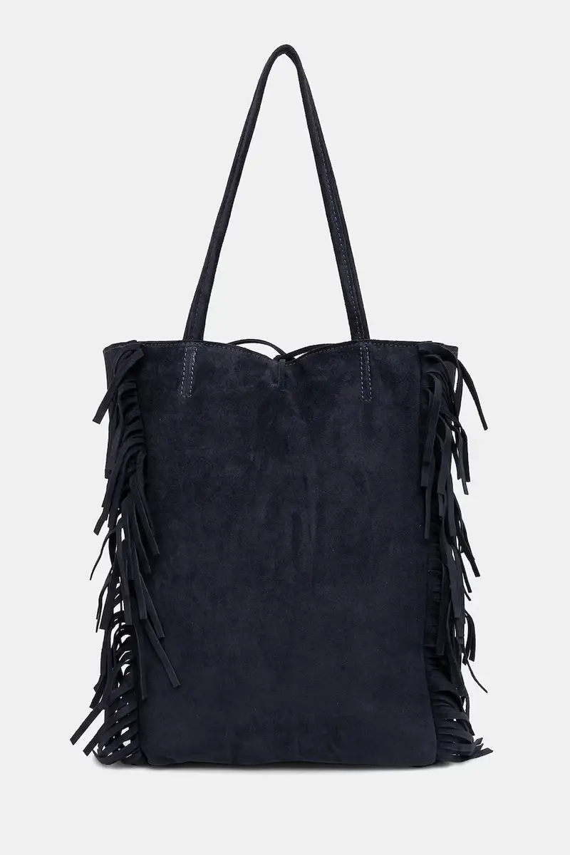 borsa in pelle scamosciata Blu navy