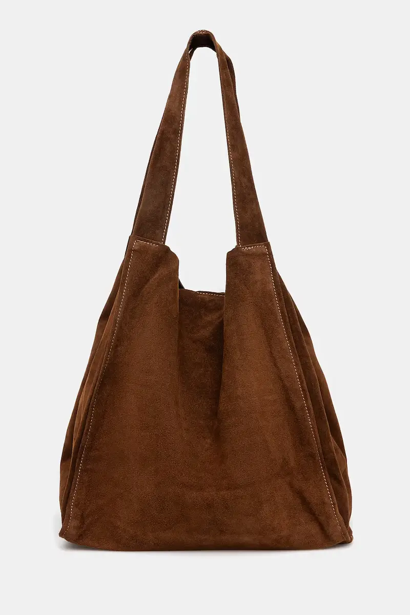 borsa in pelle scamosciata colore marrone