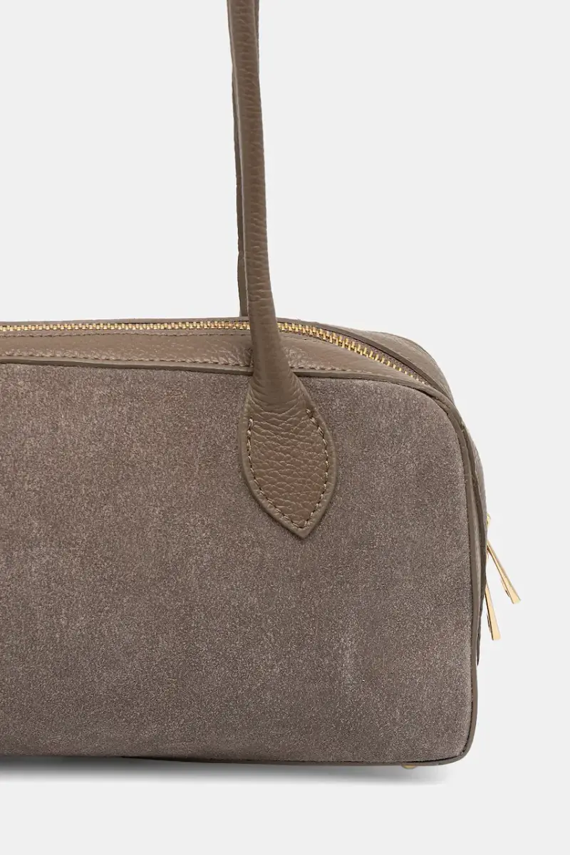 borsa in pelle scamosciata colore marrone miniatura 3