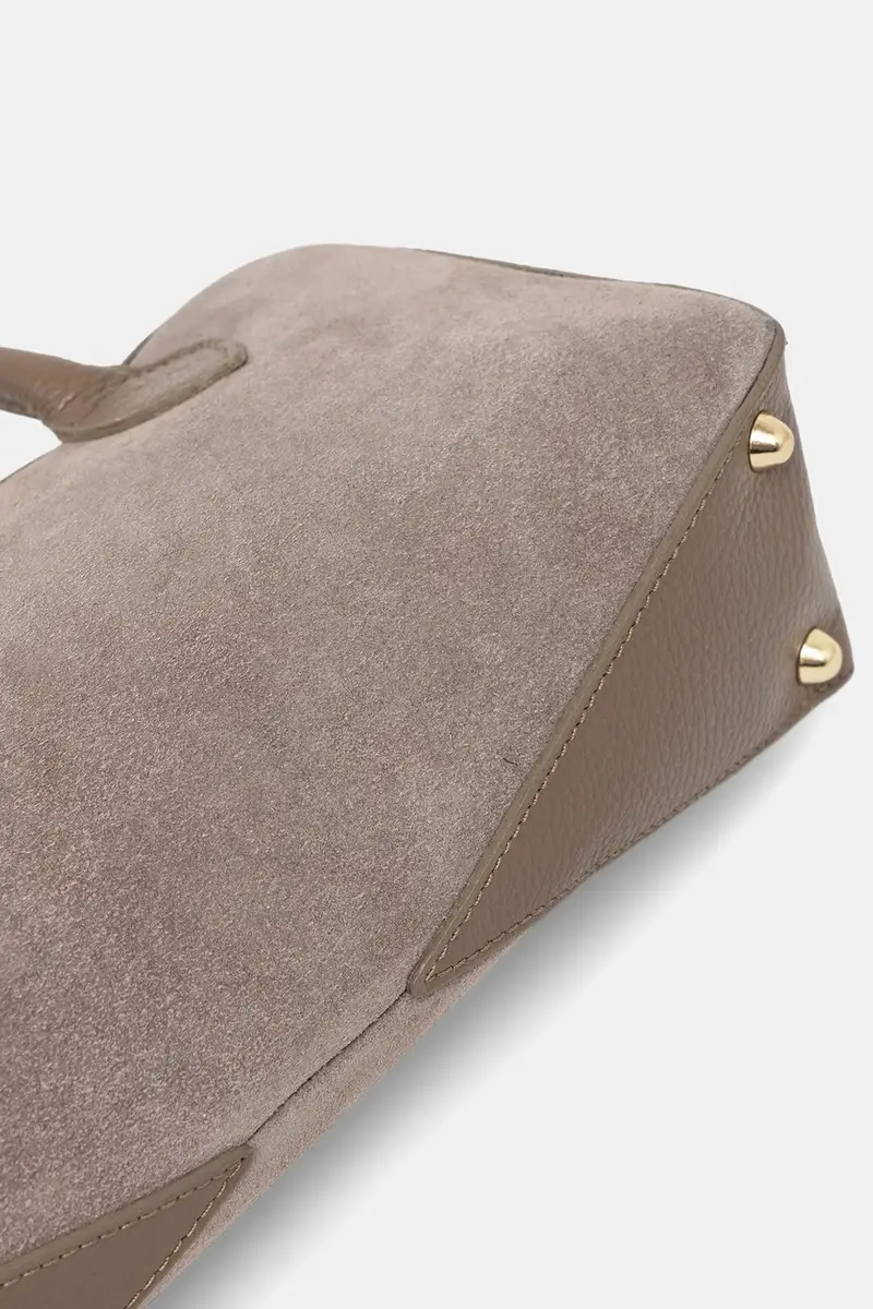 borsa in pelle scamosciata colore marrone miniatura 4