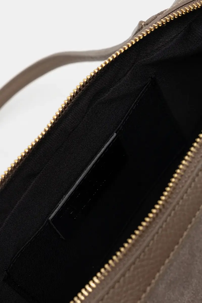 borsa in pelle scamosciata colore marrone miniatura 5