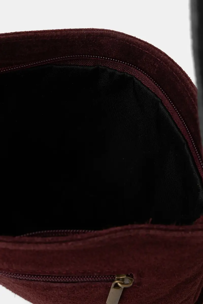 borsa in pelle scamosciata Granata miniatura 4