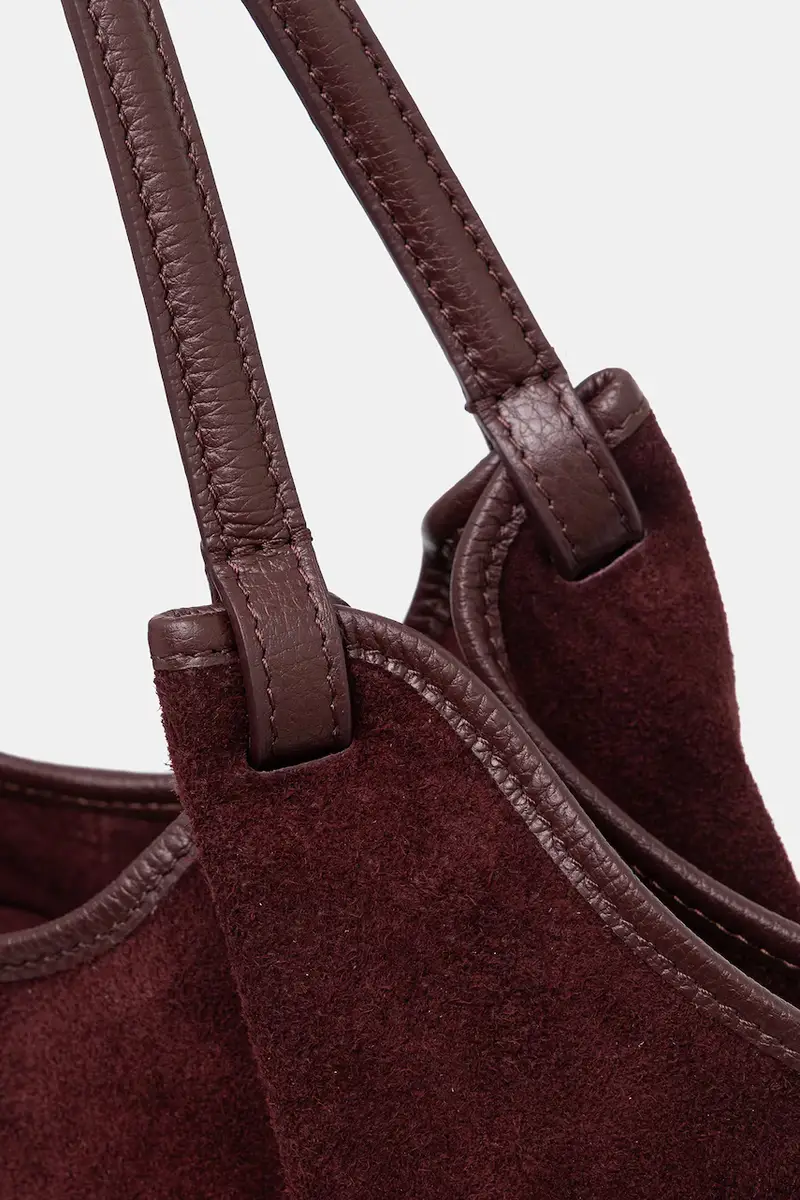 borsa in pelle scamosciata Granata miniatura 4