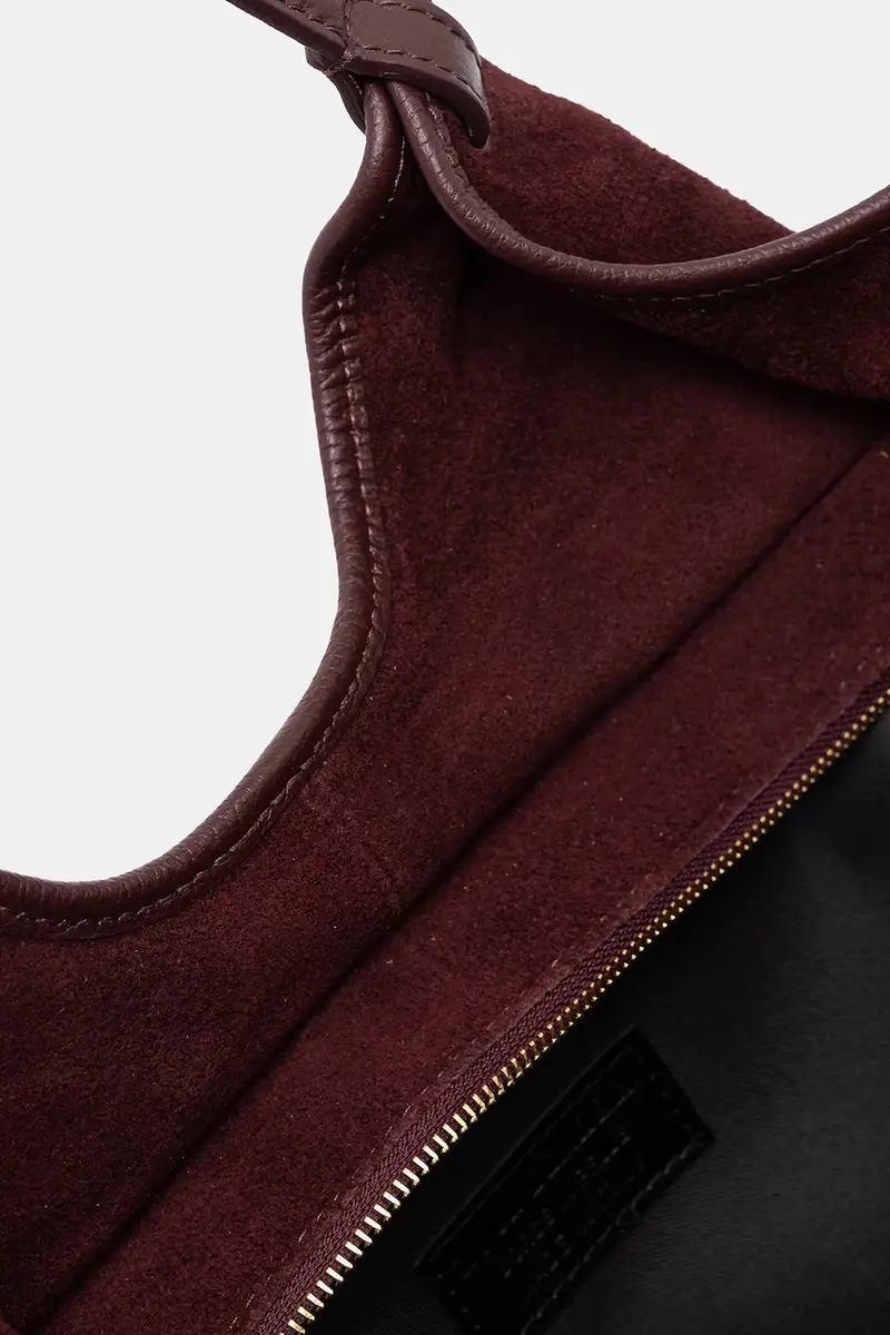 borsa in pelle scamosciata Granata miniatura 5