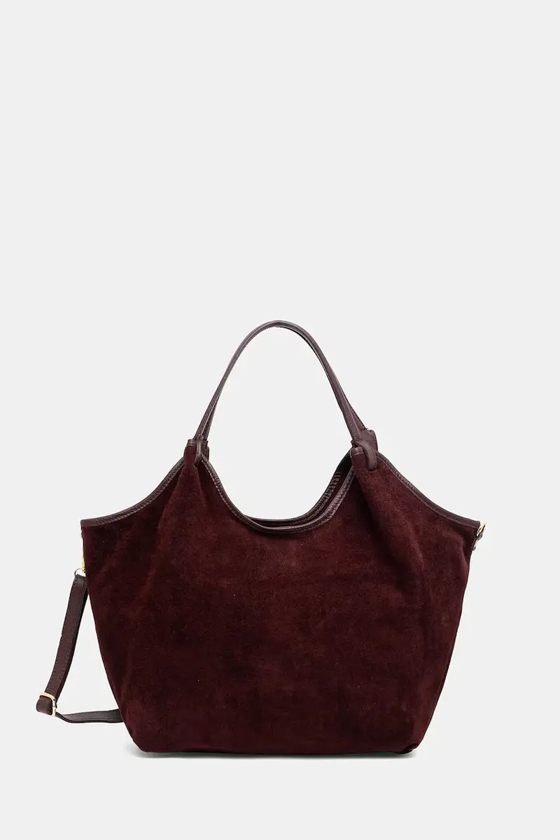 borsa in pelle scamosciata Granata