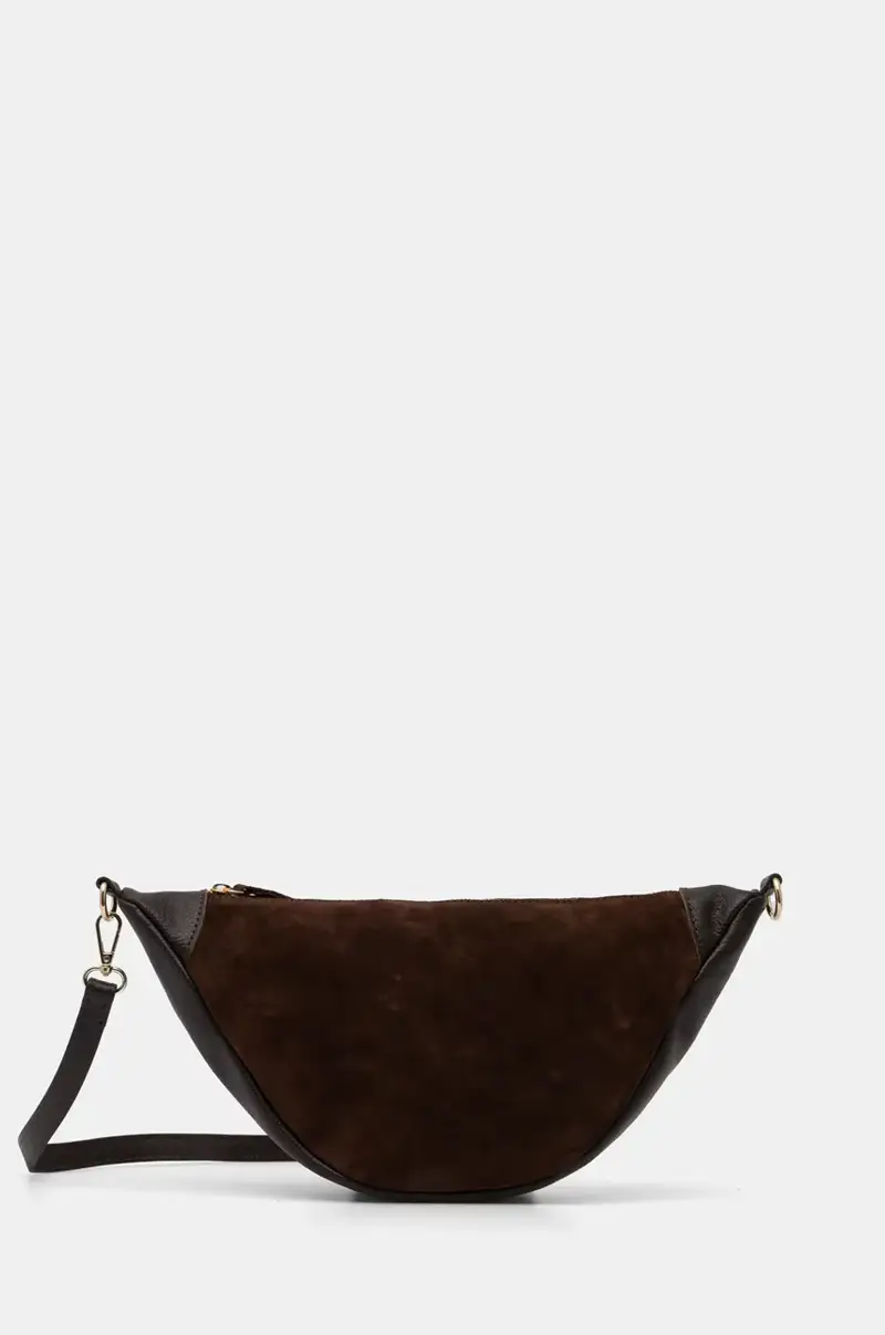 borsa in pelle scamosciata Marrone