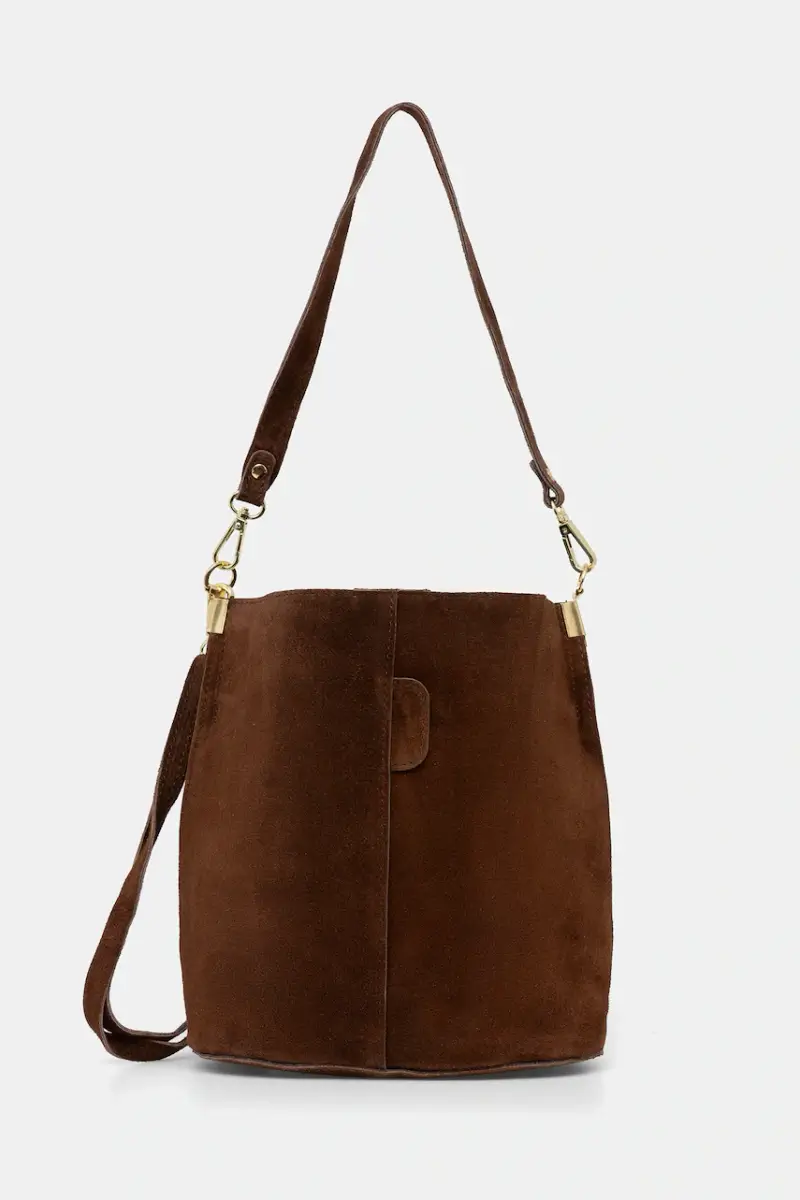 borsa in pelle scamosciata Marrone