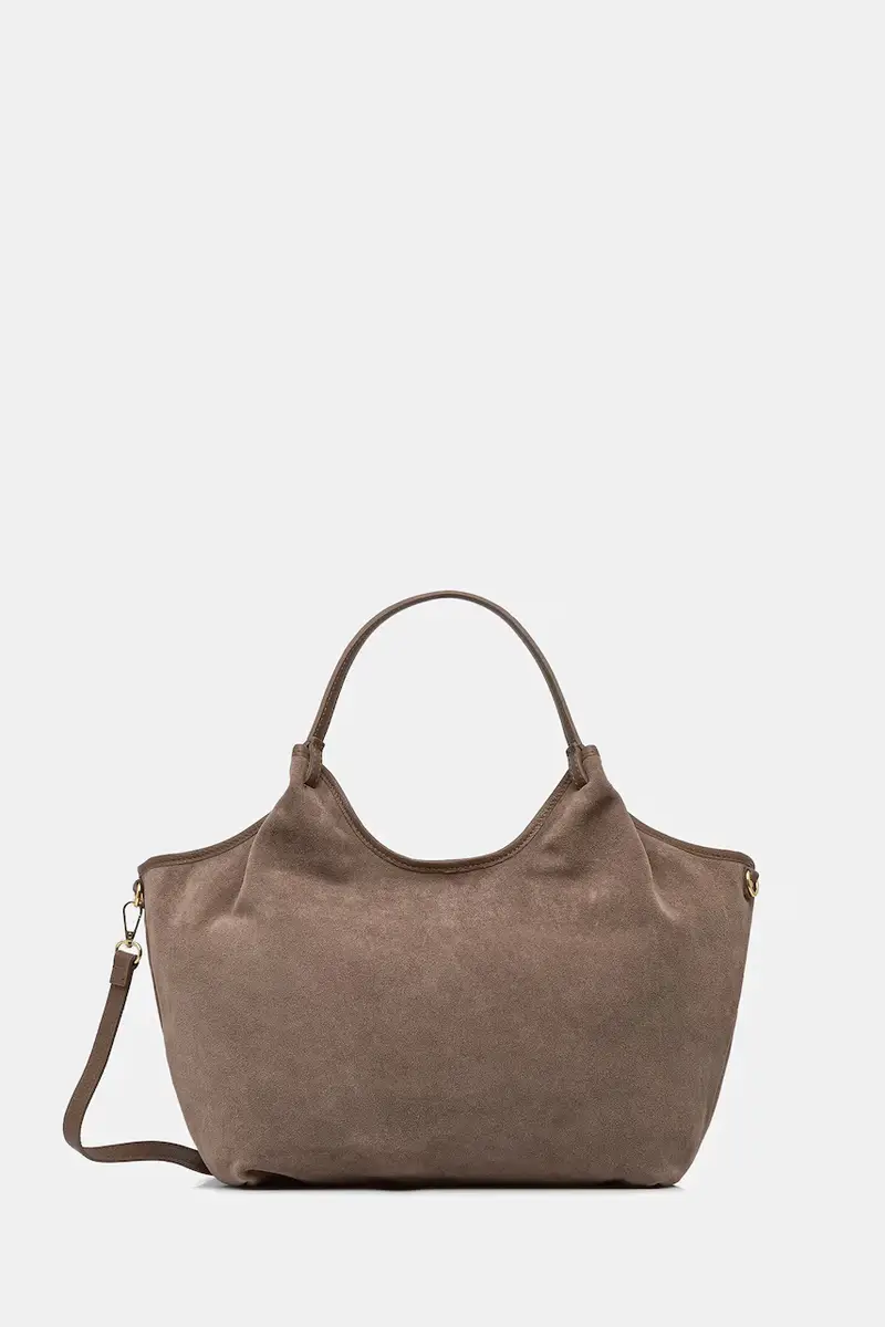 borsa in pelle scamosciata Marrone