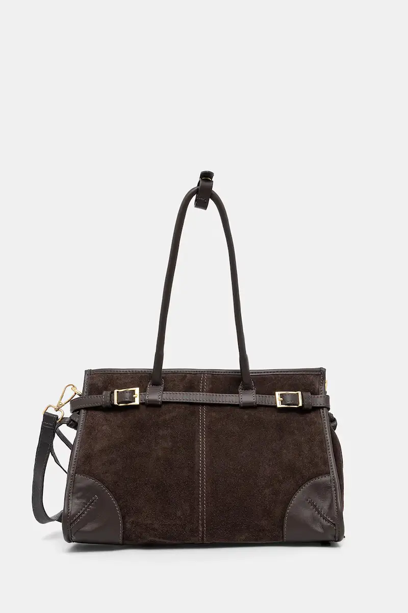 borsa in pelle scamosciata Marrone
