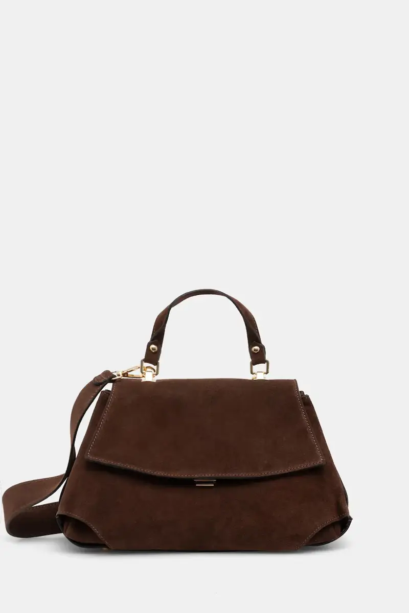 borsa in pelle scamosciata Marrone