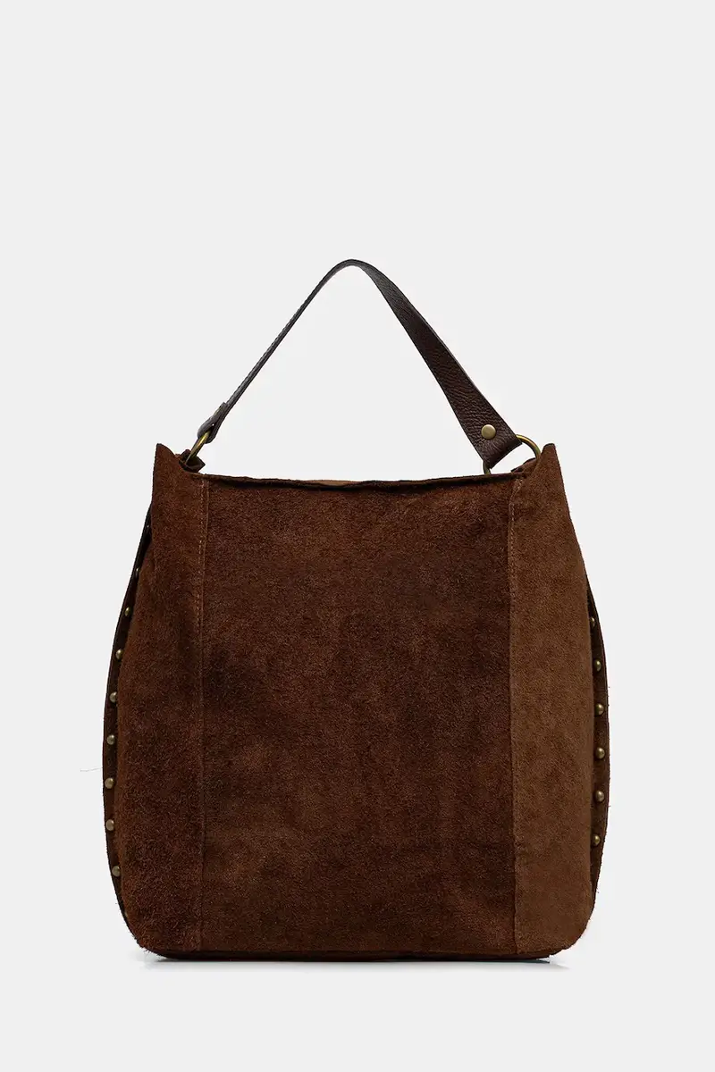 borsa in pelle scamosciata Marrone