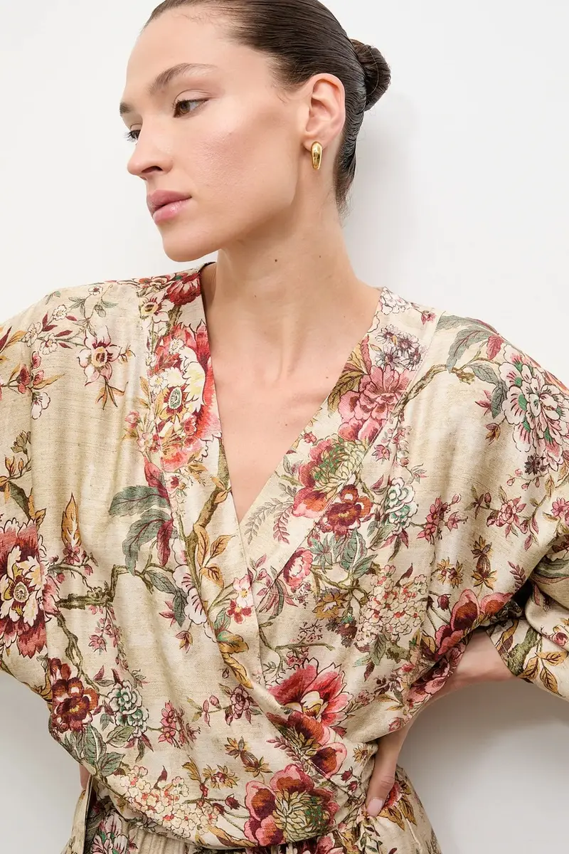 camicetta donna colore beige miniatura 5