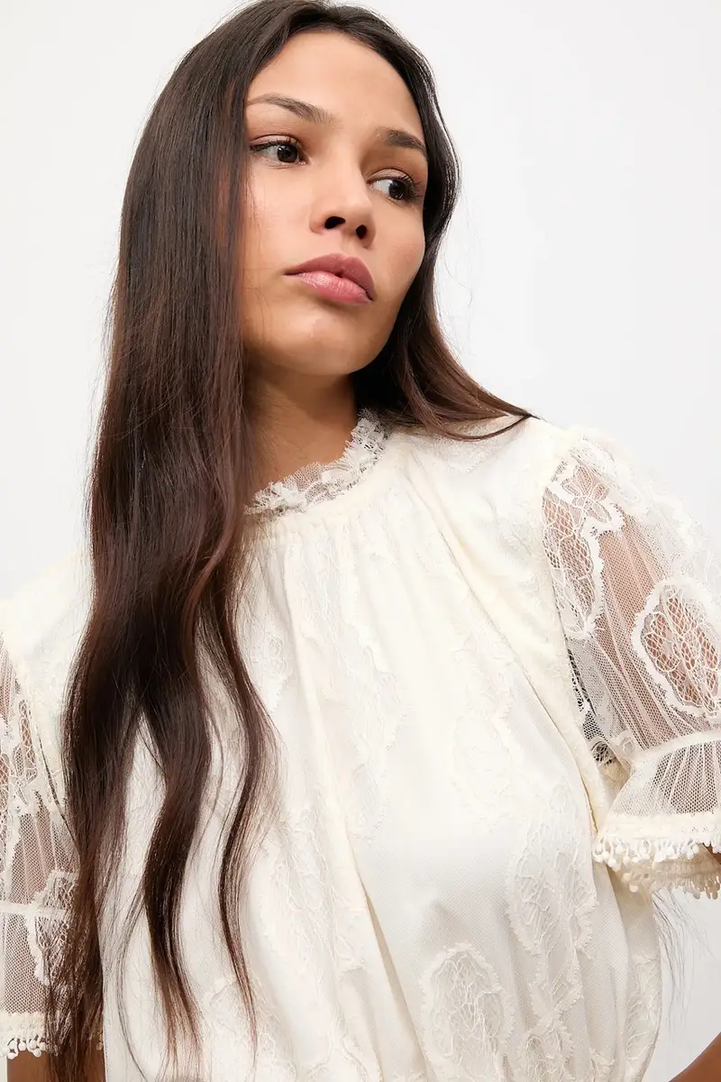 camicetta donna colore beige miniatura 5