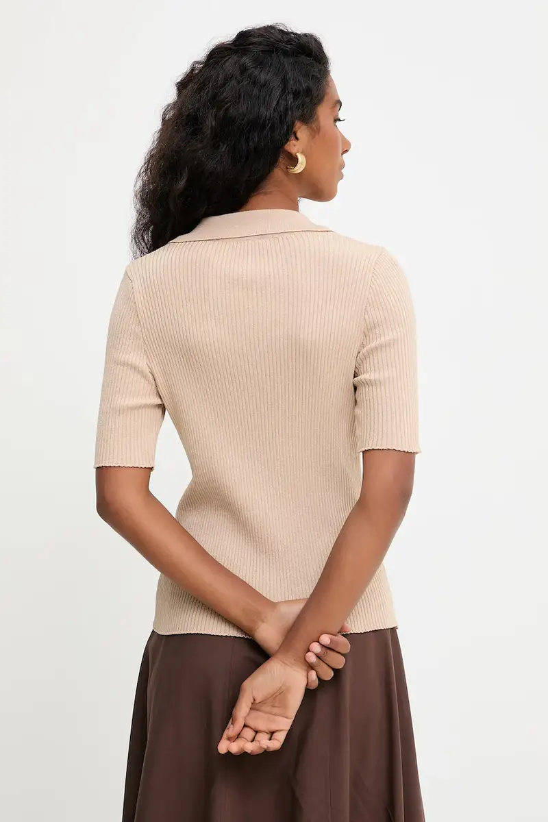 camicetta donna colore beige miniatura 3