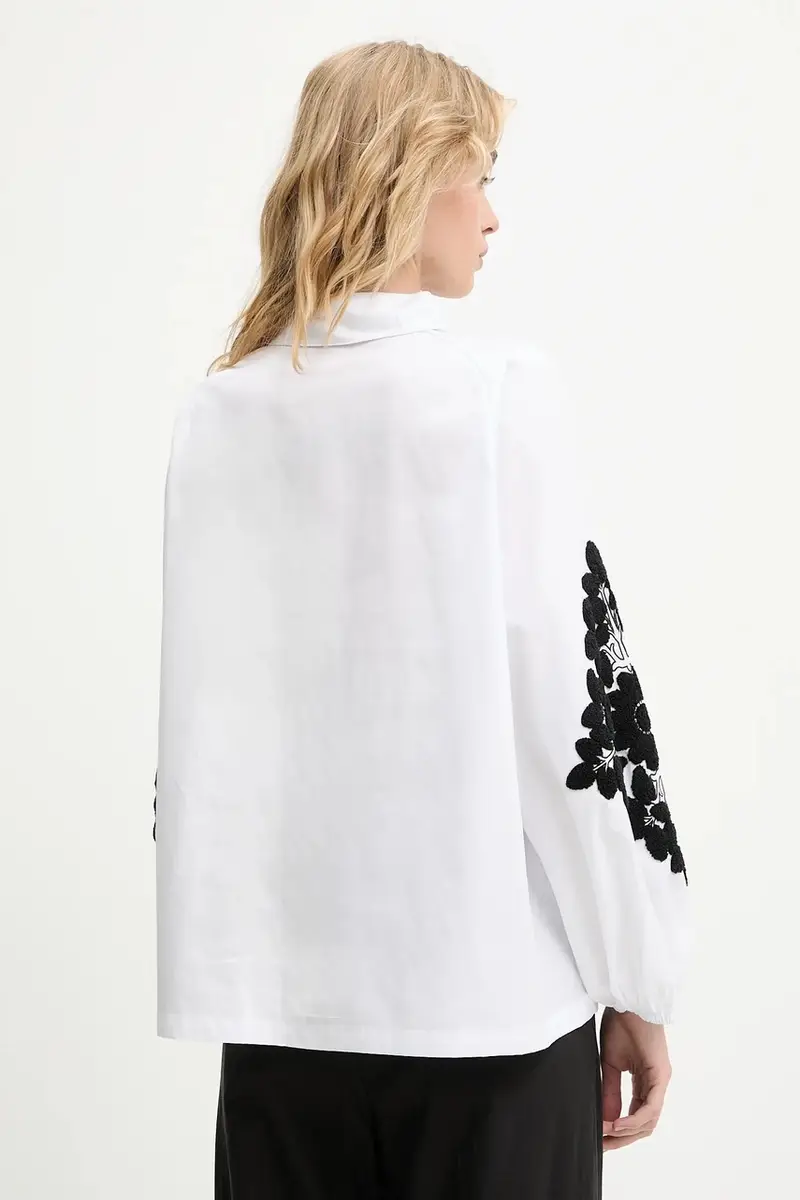 camicetta donna colore bianco con applicazione miniatura 3