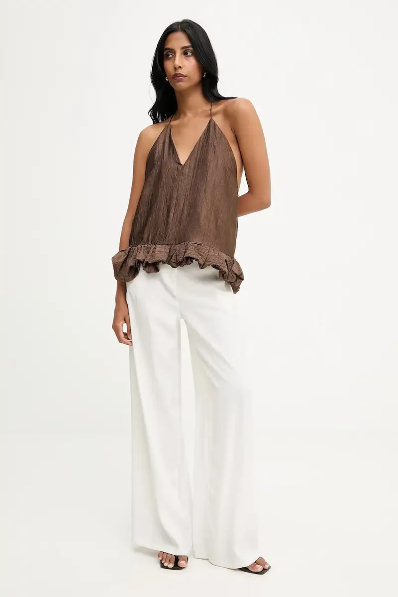 camicetta donna colore marrone miniatura 2