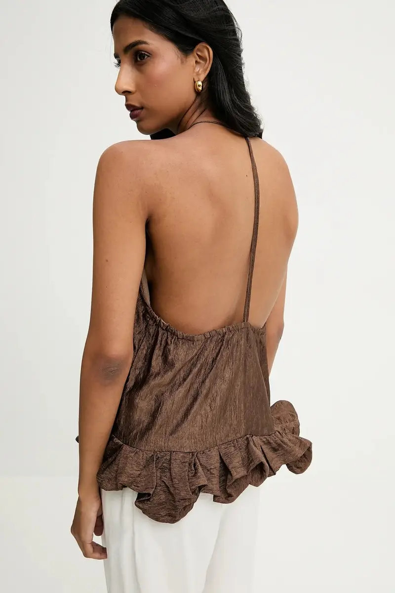 camicetta donna colore marrone miniatura 3