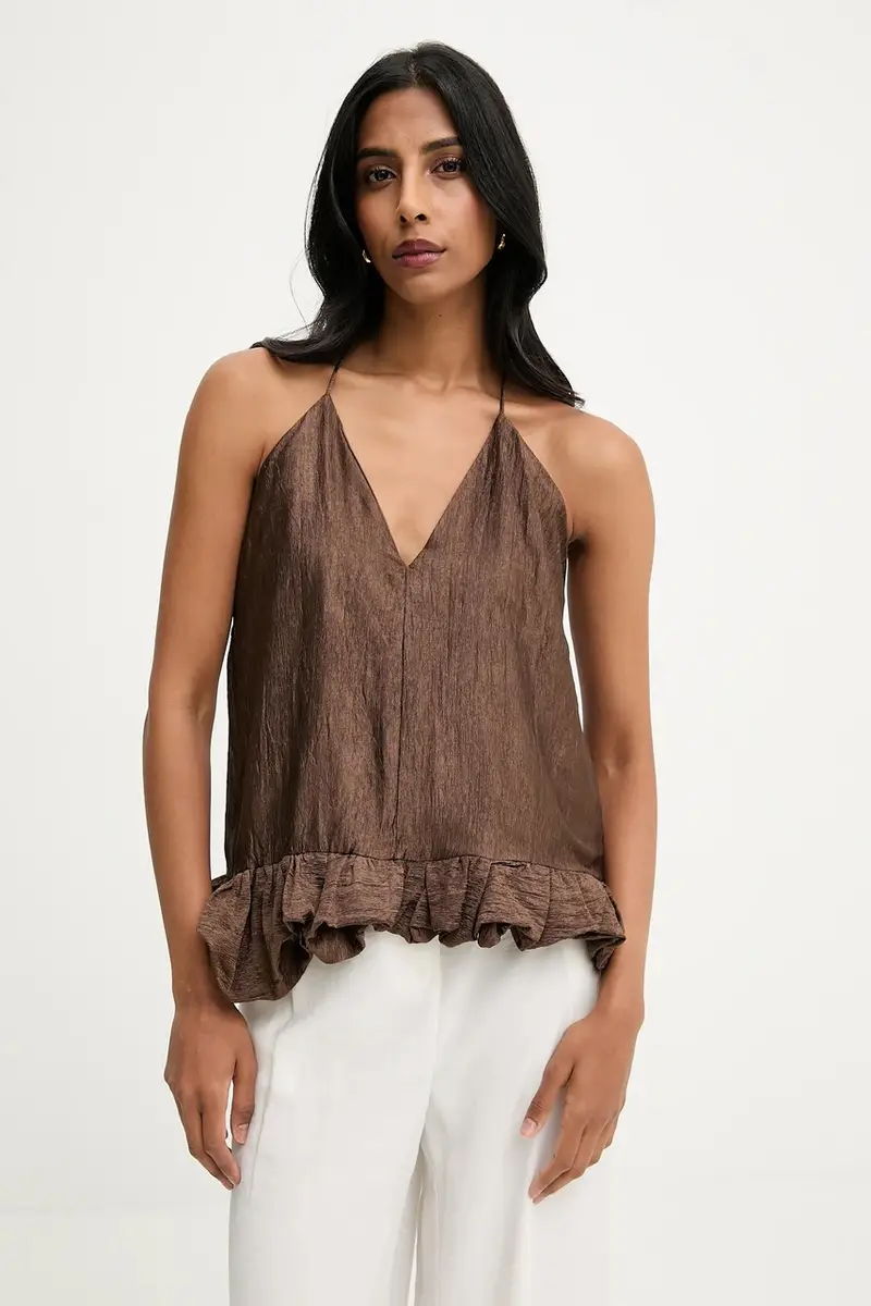 camicetta donna colore marrone miniatura 4