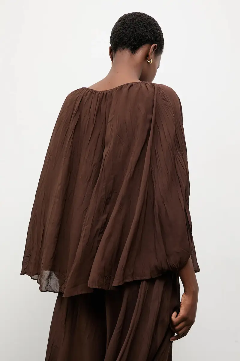 camicetta donna colore marrone miniatura 3