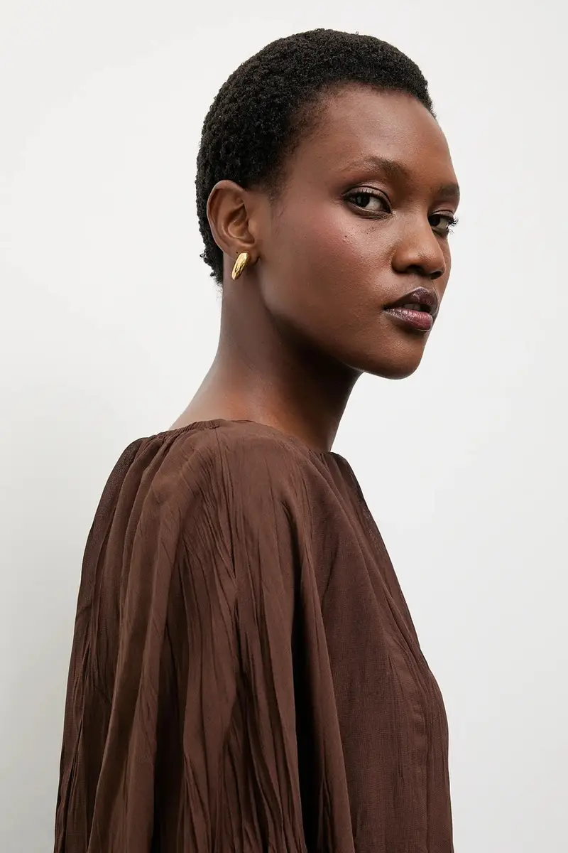 camicetta donna colore marrone miniatura 5