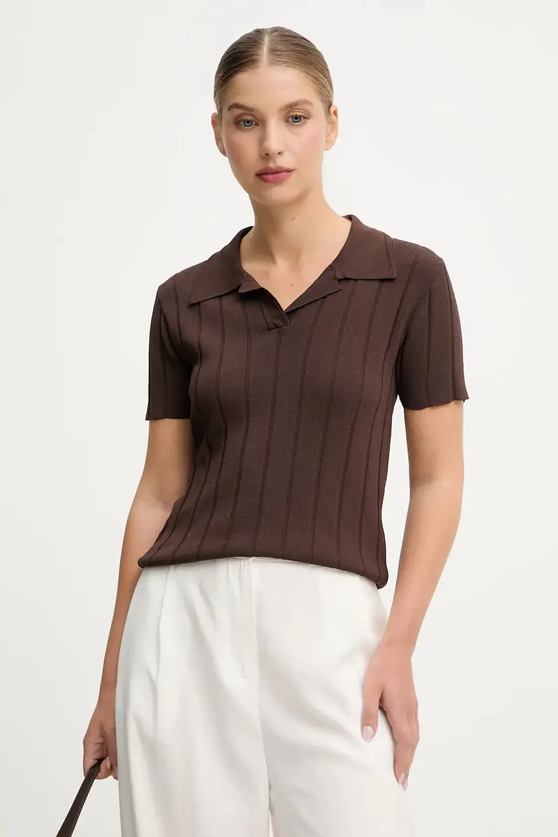 camicetta donna colore marrone miniatura 2