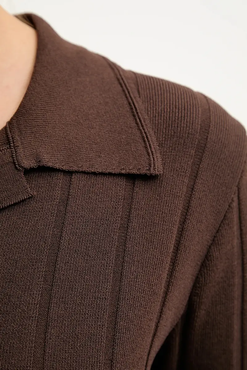 camicetta donna colore marrone miniatura 5