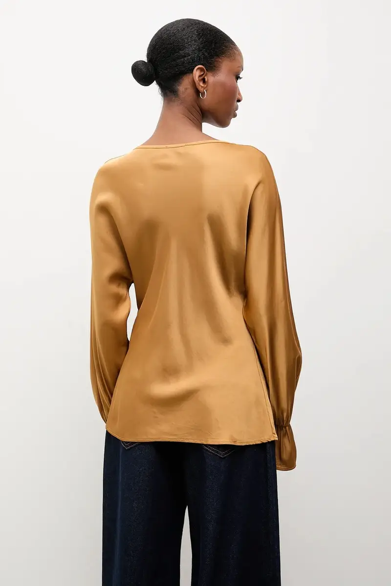 camicetta donna colore marrone miniatura 4