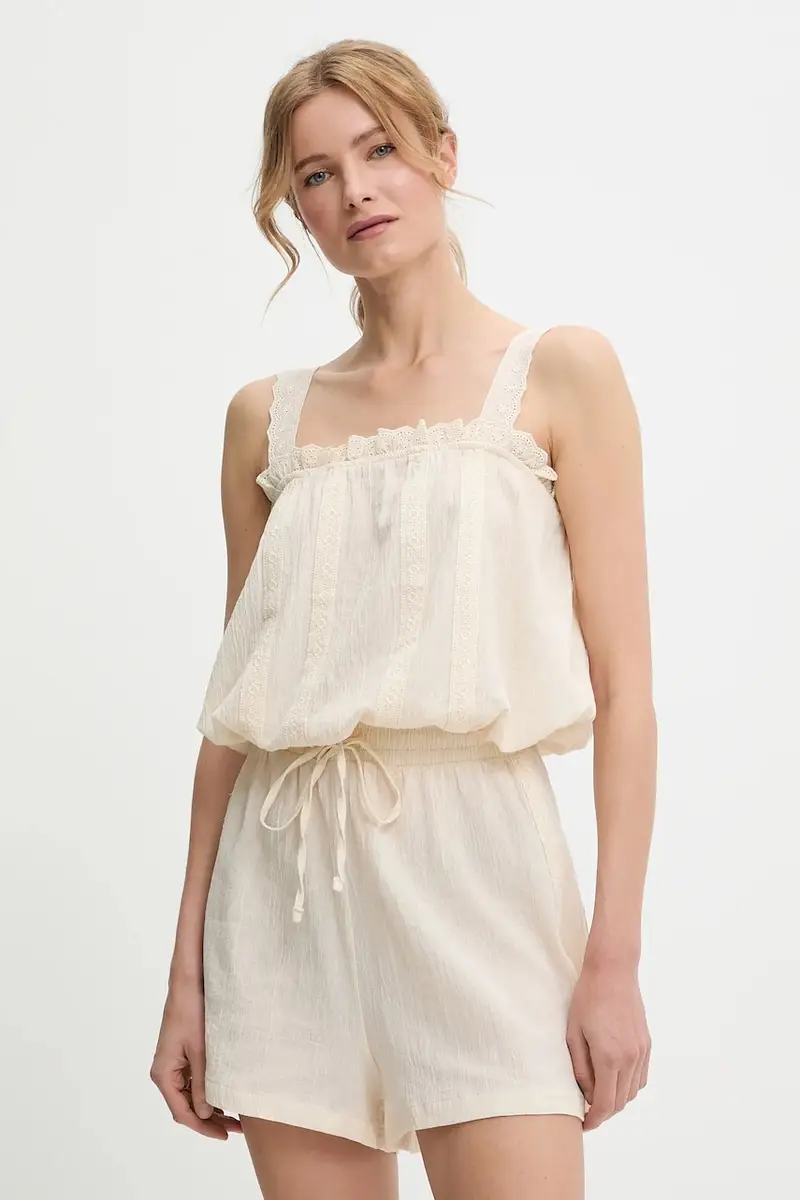 camicetta e pantaloncini in cotone colore beige