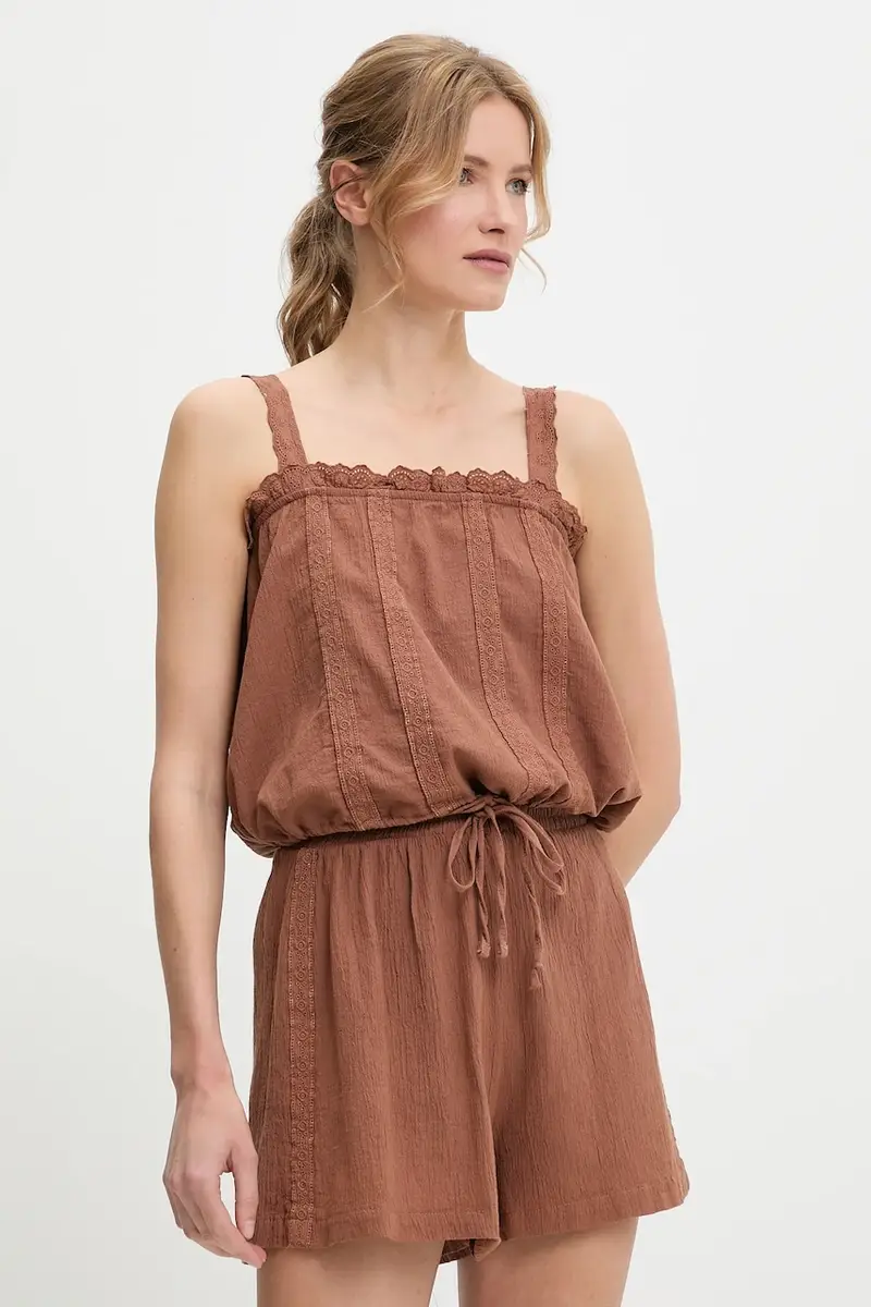 camicetta e pantaloncini in cotone colore marrone