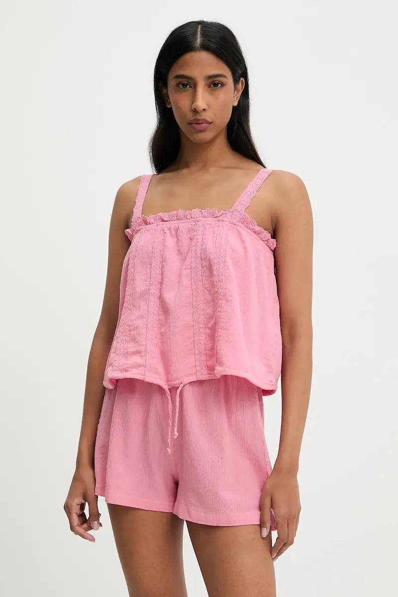 camicetta e pantaloncini in cotone colore rosa