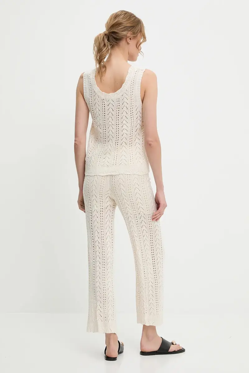 camicetta e pantaloni in cotone colore beige miniatura 4