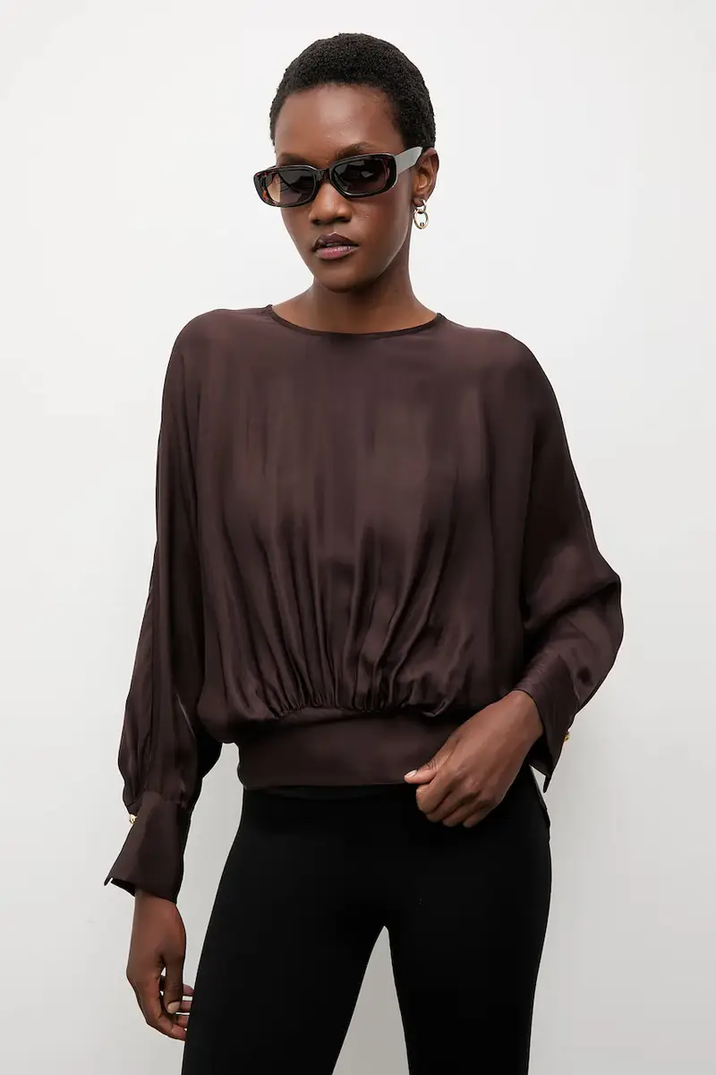 Answear.lab Camicetta Marrone con Maniche Raglan miniatura 2