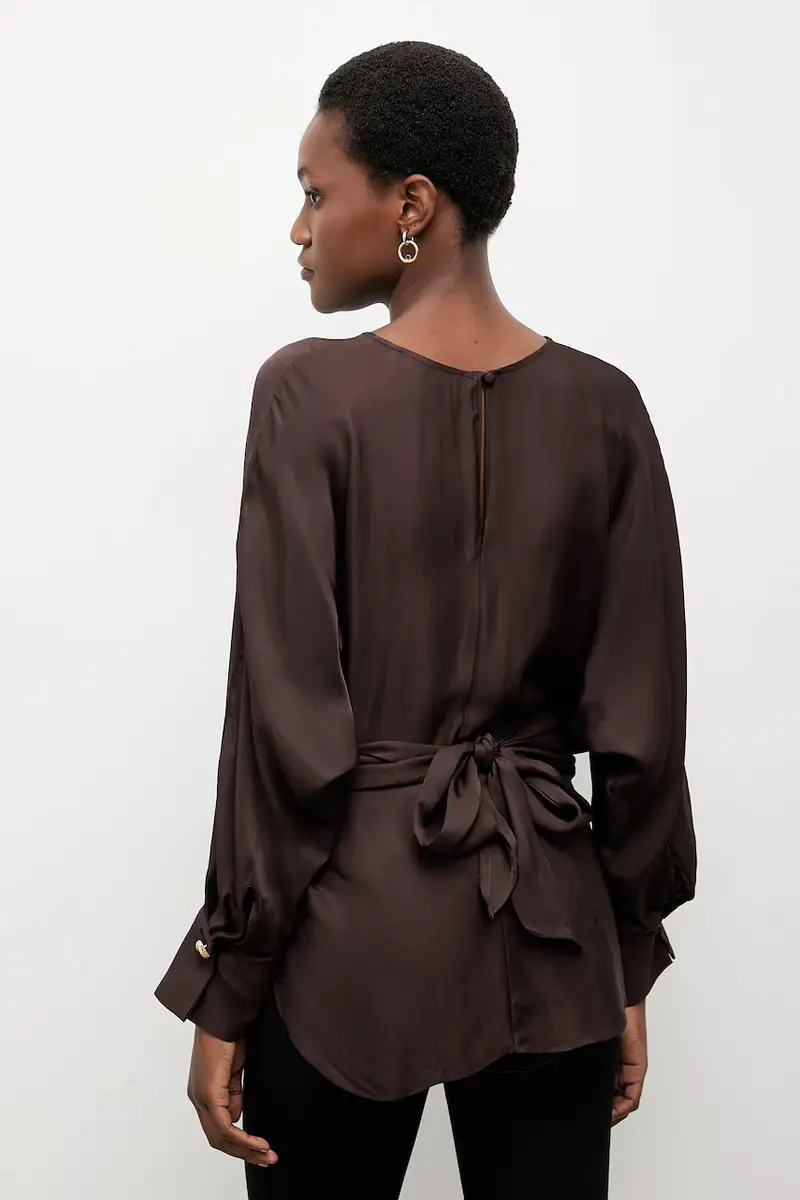 Answear.lab Camicetta Marrone con Maniche Raglan miniatura 3