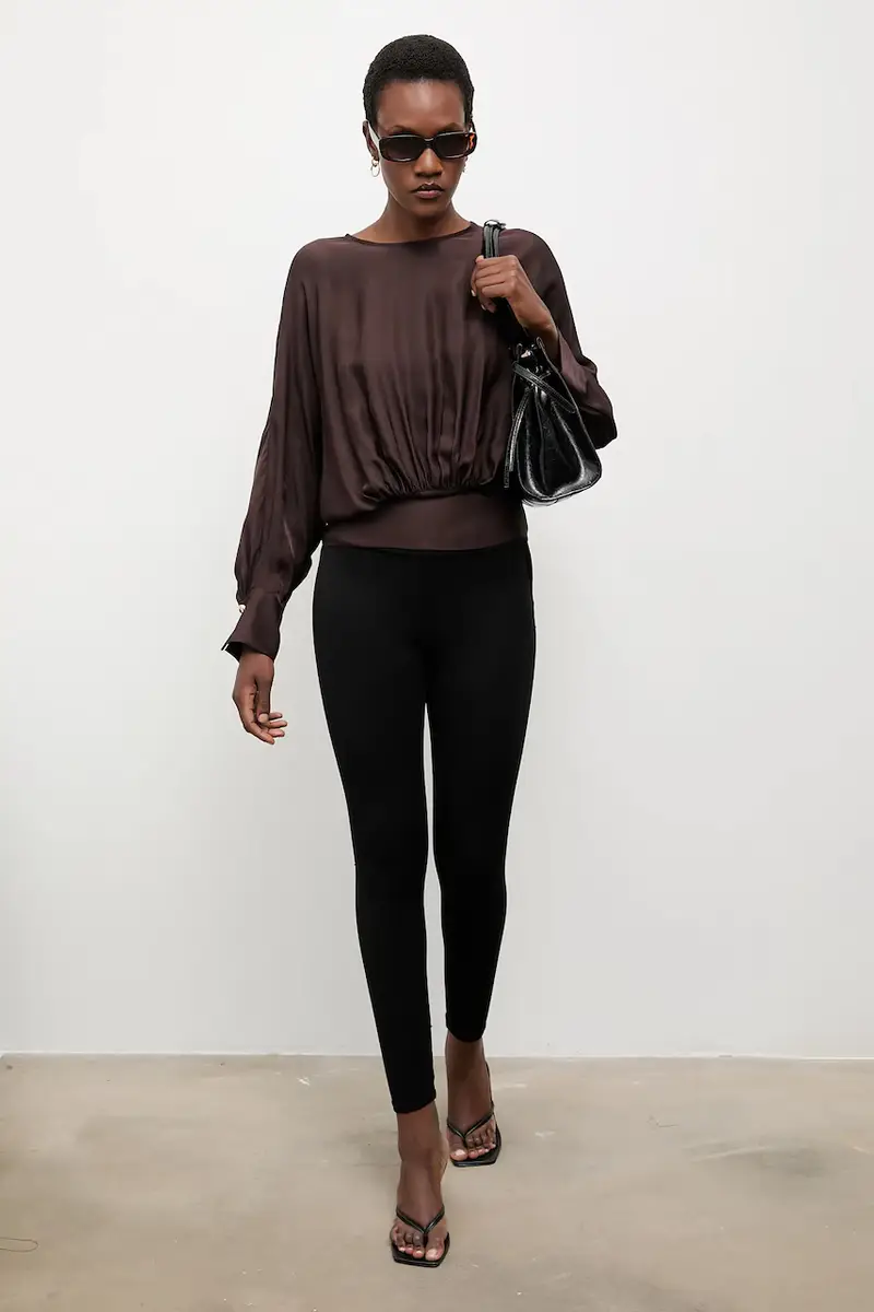 Answear.lab Camicetta Marrone con Maniche Raglan