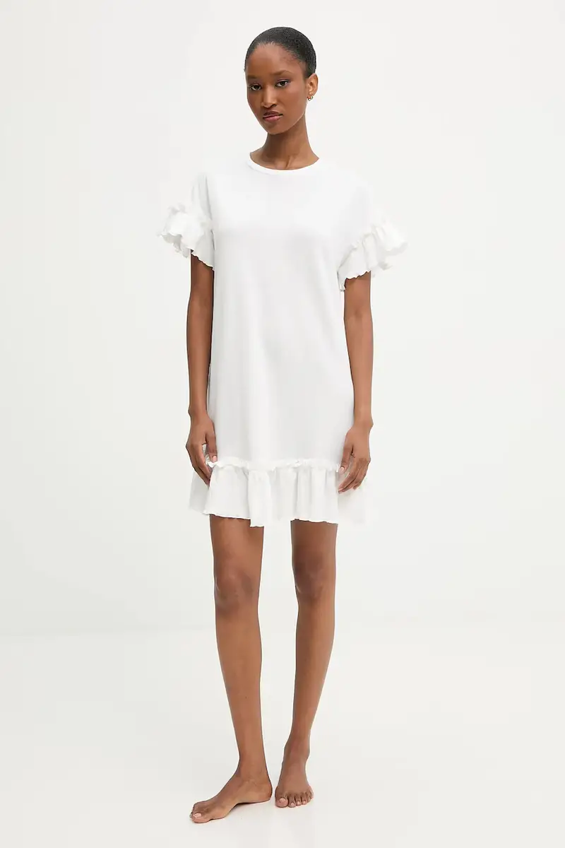 camicia da notte di lana Beige miniatura 2