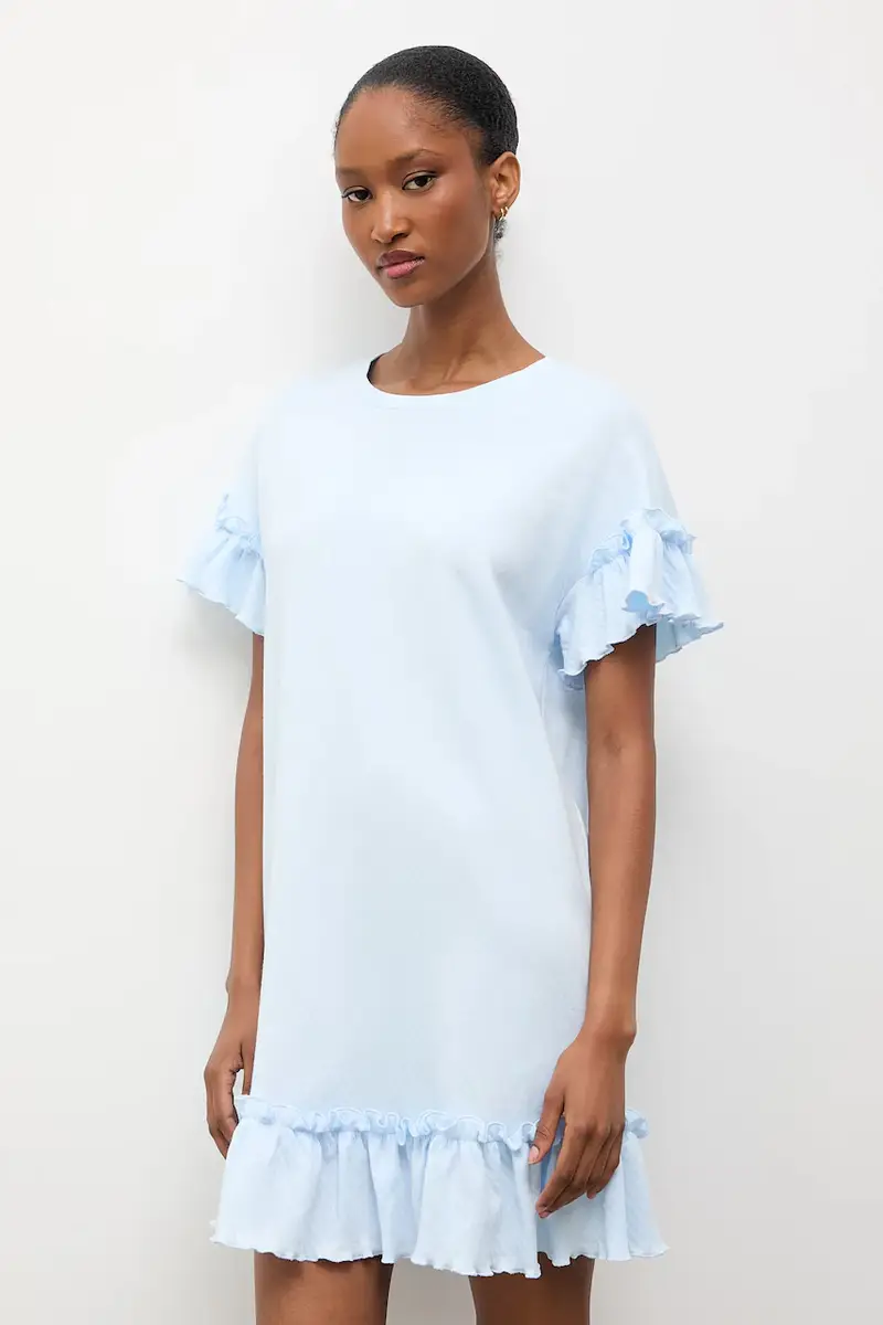 camicia da notte di lana Blu miniatura 2