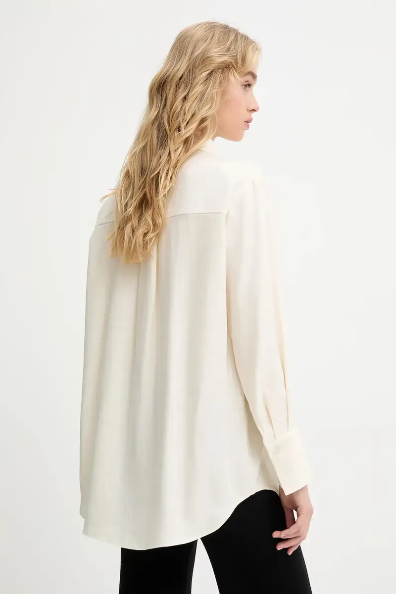 camicia donna colore beige miniatura 3