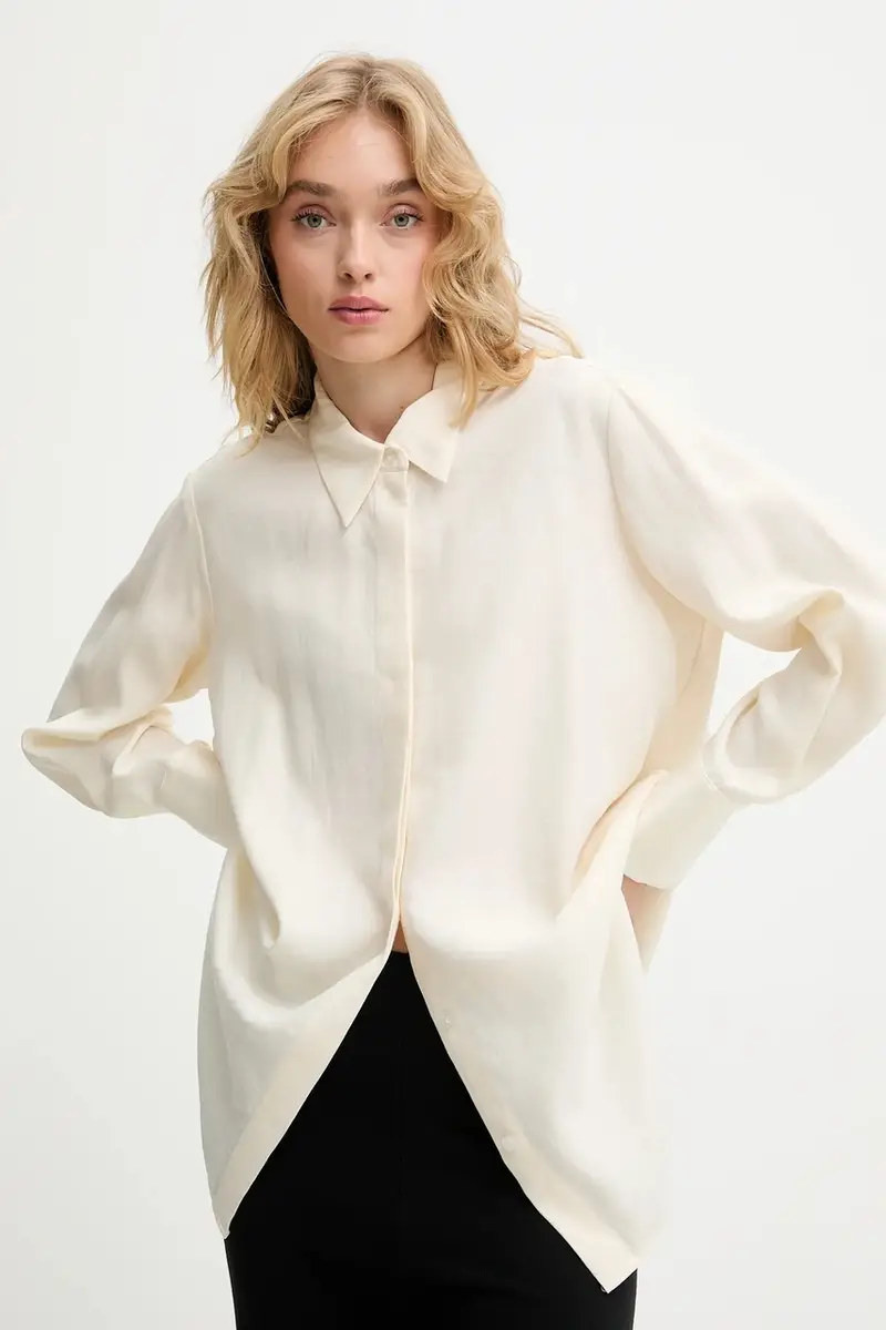 camicia donna colore beige miniatura 4