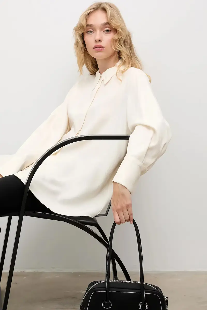 camicia donna colore beige