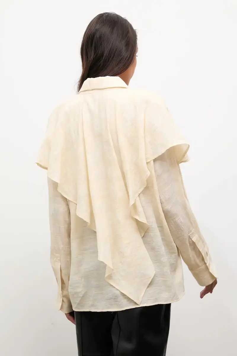 camicia donna colore beige miniatura 3