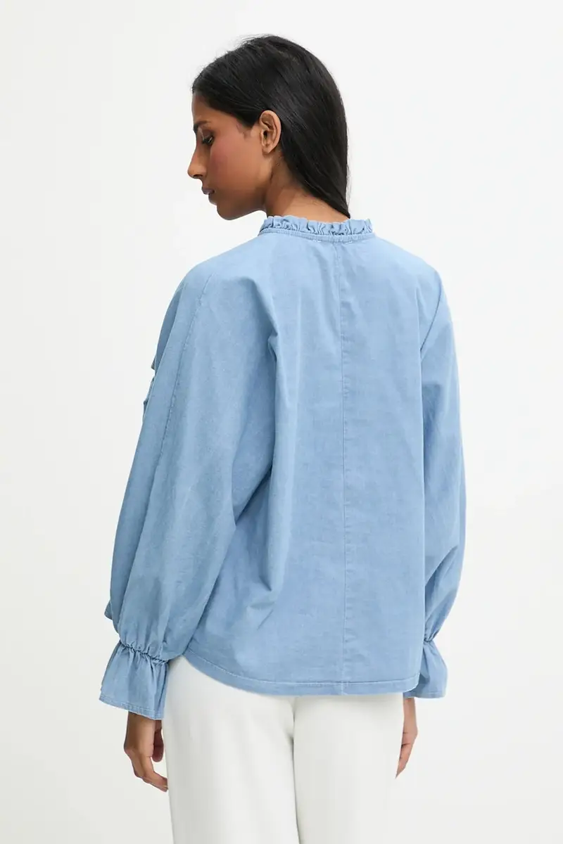 camicia donna colore blu miniatura 3