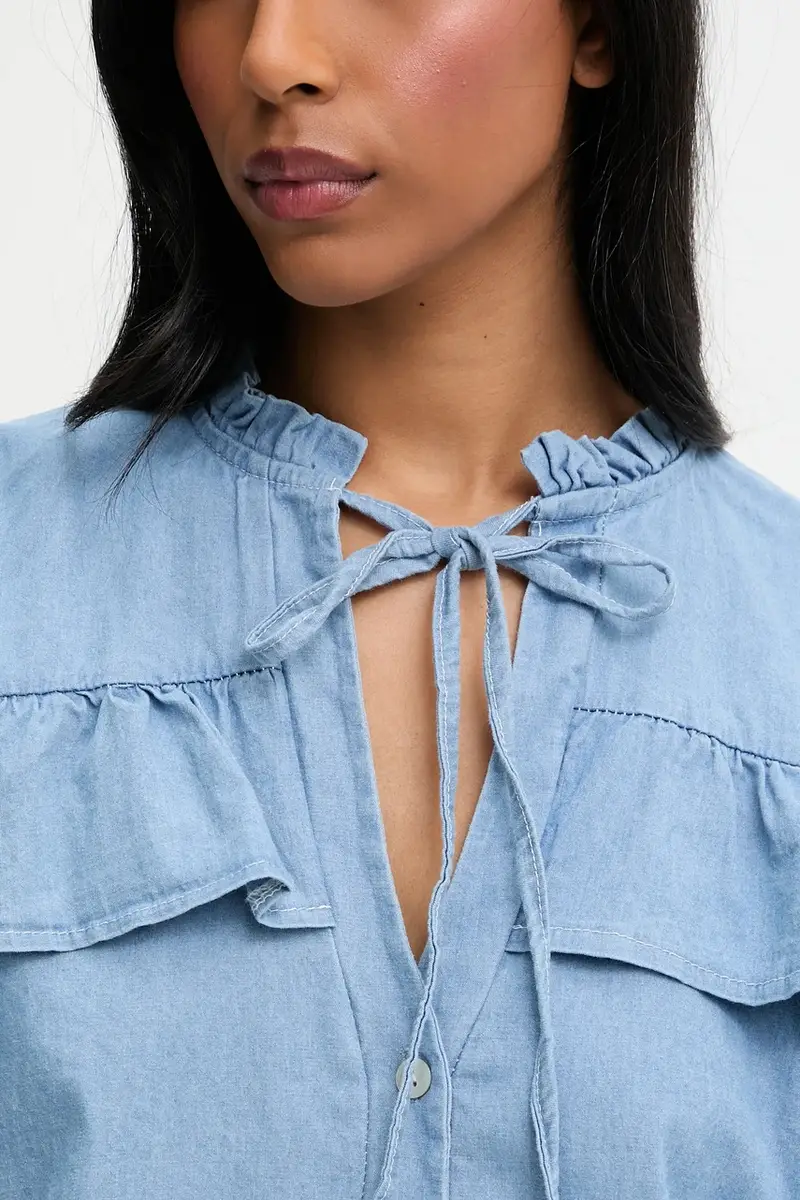 camicia donna colore blu miniatura 5