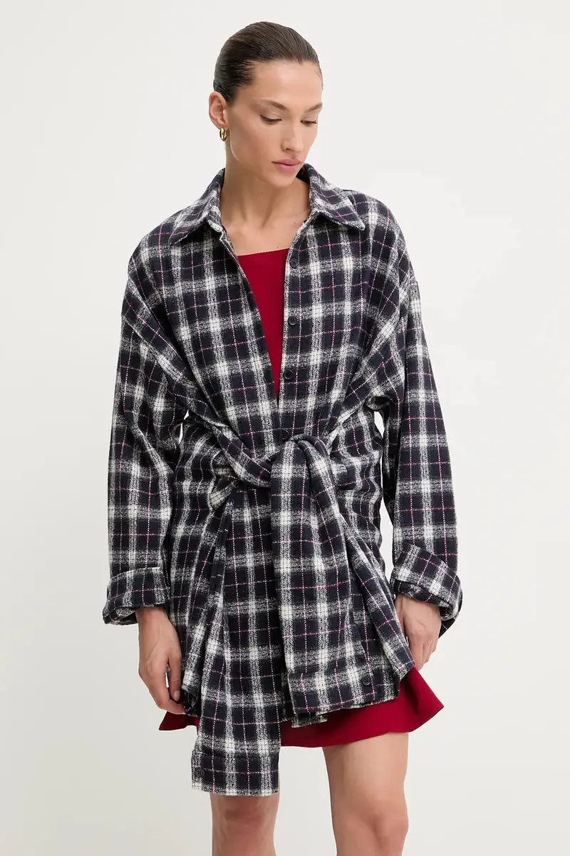 camicia donna colore blu navy miniatura 2