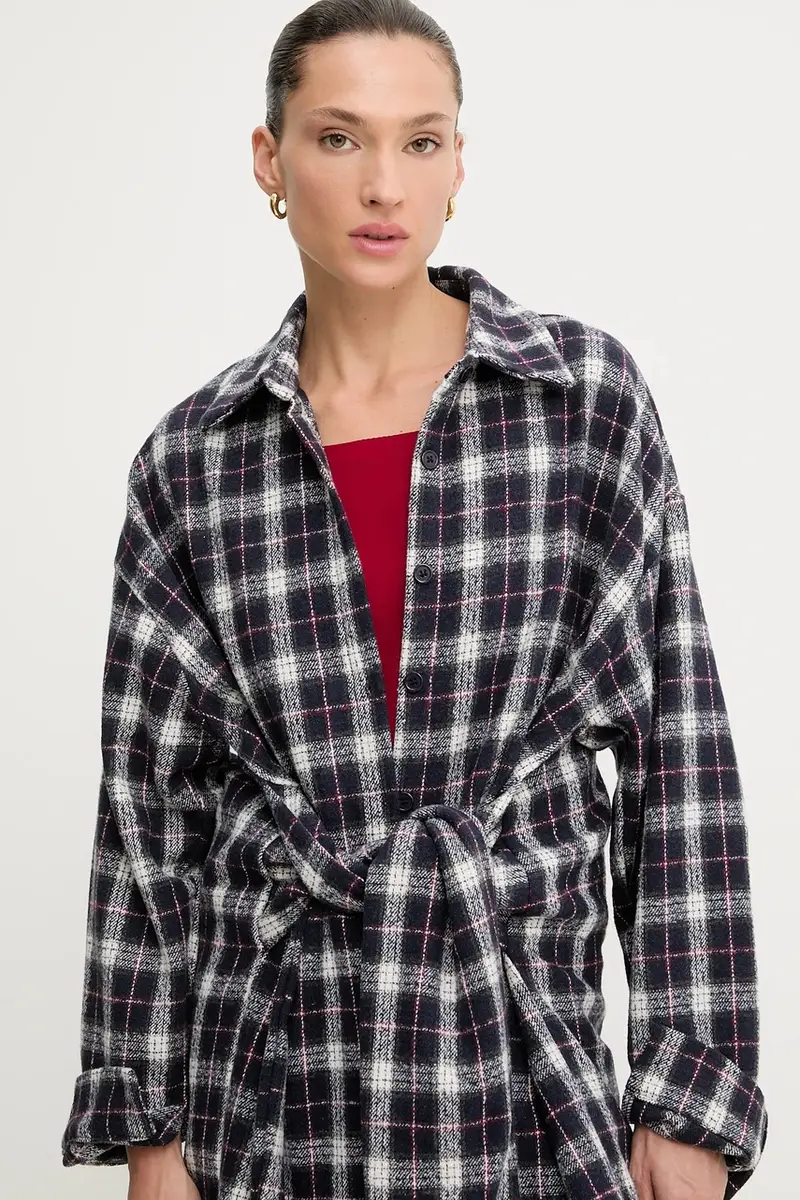 camicia donna colore blu navy miniatura 4