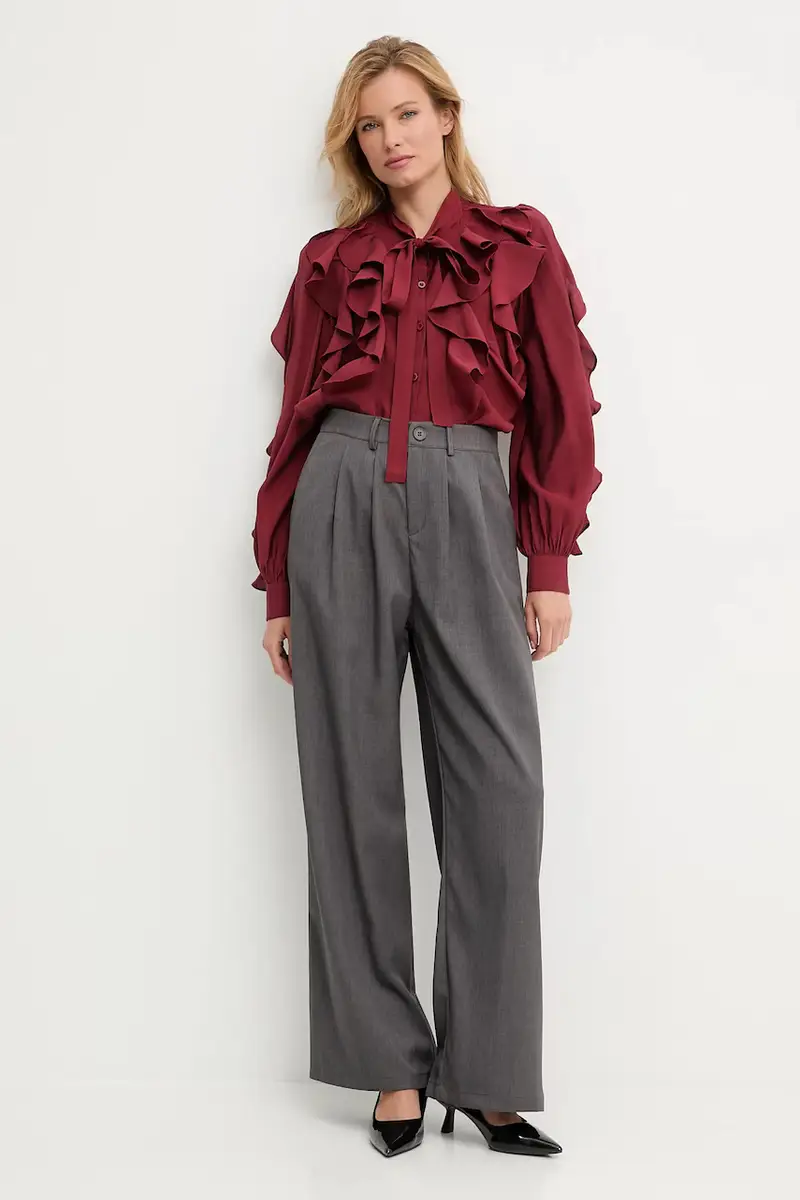 camicia donna colore granata miniatura 2