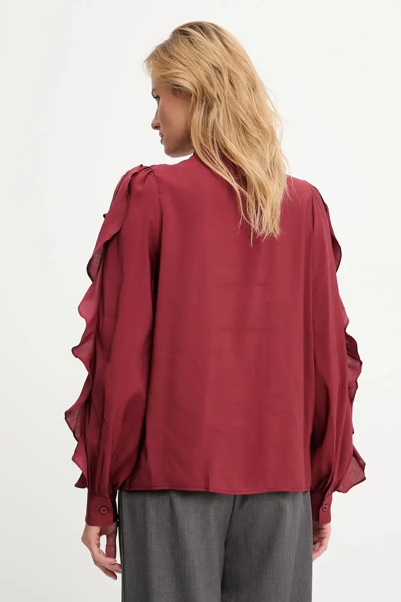 camicia donna colore granata miniatura 3