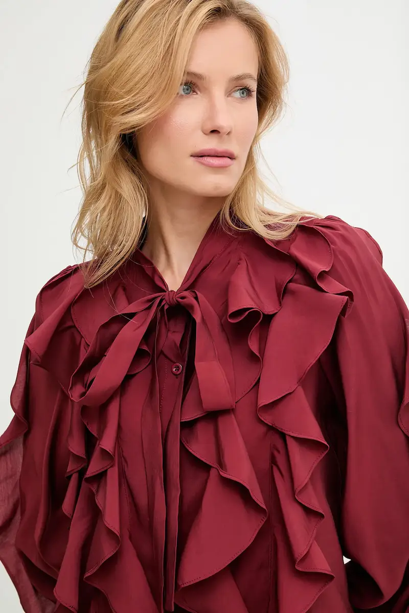 camicia donna colore granata miniatura 4