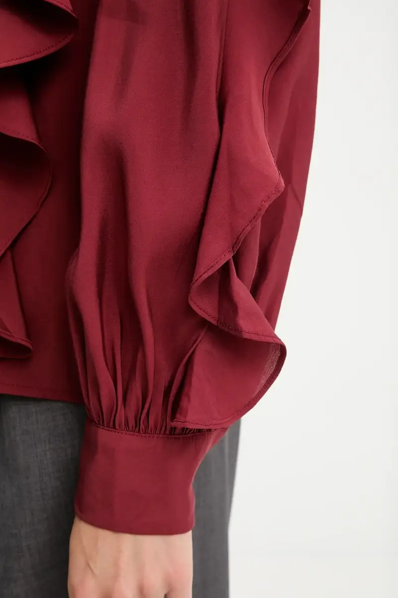 camicia donna colore granata miniatura 5