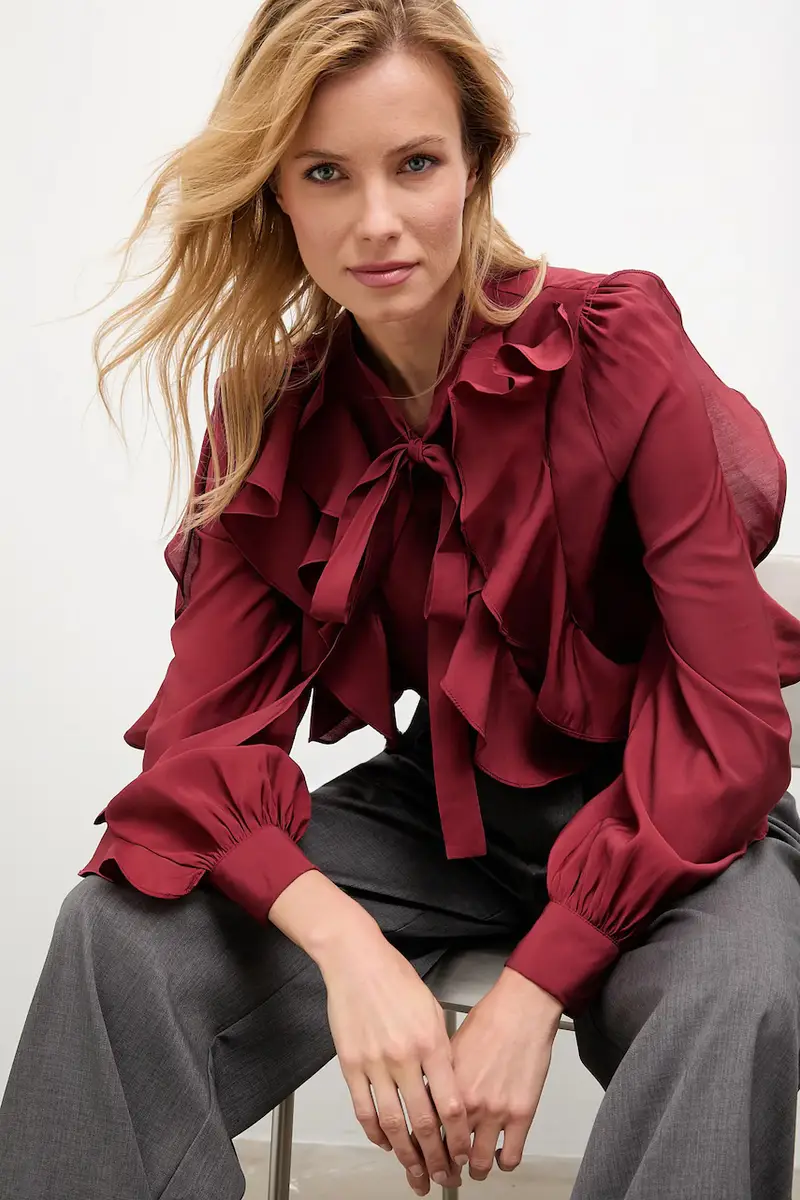 camicia donna colore granata